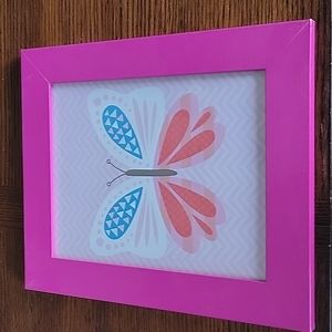 Framed Butterfly Art EUC